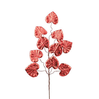 Rama navideña decorativa de hojas de 78 cm – rojo