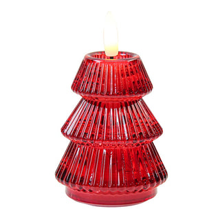Vela LED roja en forma de árbol de 10 cm