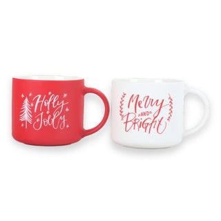 Taza navideña roja o blanca de 13 oz, diseño surtido