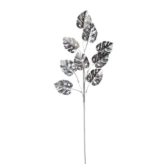 Rama navideña decorativa de hojas de 76 cm – plateado