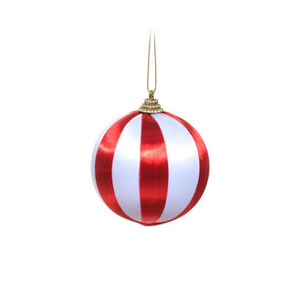 Bambalina tipo caramelo roja y blanca de 8 cm