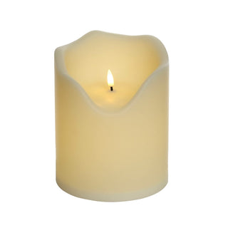 Vela LED crema con efecto cera de 20 cm