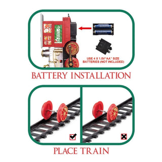 Tren navideño musical con LED y vía de 152 cm – rojo / verde – vista 3