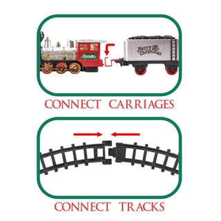 Tren navideño musical con LED y vía de 152 cm – rojo / verde – vista 4
