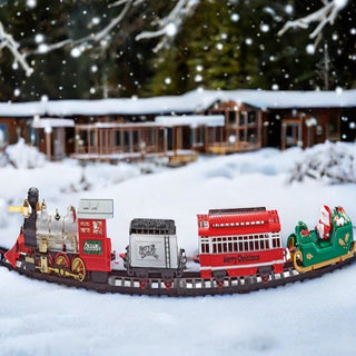 Tren navideño musical con LED y vía de 152 cm – rojo / verde – vista 5