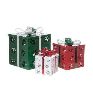 Juego de 3 cajas de regalo navideñas de 23 cm