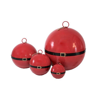 Juego de 4 bambalinas metálicas gigantes rojas y negras de 26 cm