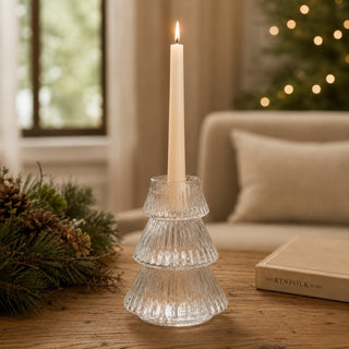 Juego de 6 candelabros transparentes tipo árbol de 7,8 × 10 cm – transparente – vista 2