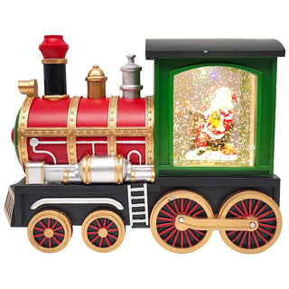 Tren decorativo con agua, luz y música de 22 cm