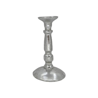 Candelabro clásico torneado de 10 × 18 cm – plateado