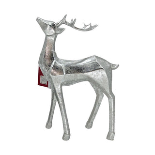 Figura de reno de pie de 14,8 × 23 cm – plateado