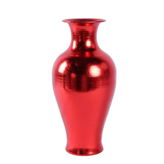 Florero decorativo de cuello estrecho de 44 × 21,5 × 14,8 cm – rojo