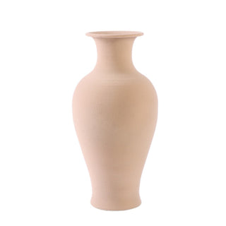 Florero decorativo de cuello estrecho de 44 × 21,5 × 14,8 cm – crema