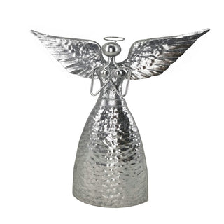 Ángel navideño de alas extendidas de 32 × 43 cm – plateado