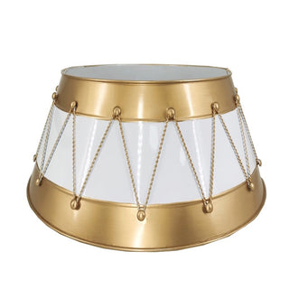 Pie de árbol tipo tambor de 57,5 × 20 cm – dorado / blanco