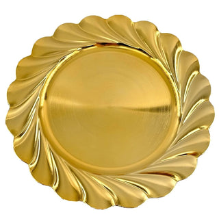 Plato de fondo  dorado de borde floral de 32,8 cm
