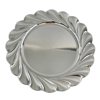 Plato de fondo  con borde ornamental de 32,8 cm – plateado