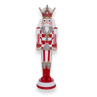Cascanueces rey rojo y blanco de 38 cm