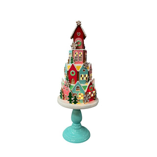 Arbol casa de jengibre LED de 59 cm – multicolor