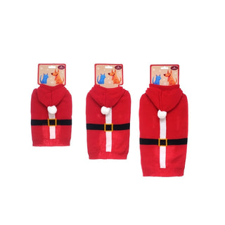 Traje navideño rojo para mascota, tallas surtidas de 25 cm