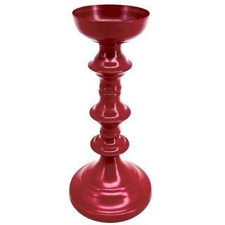 Candelabro clásico torneado de 10 × 21 × 10 cm – rojo