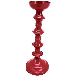 Candelabro clásico torneado de 10 × 26 × 10 cm – rojo