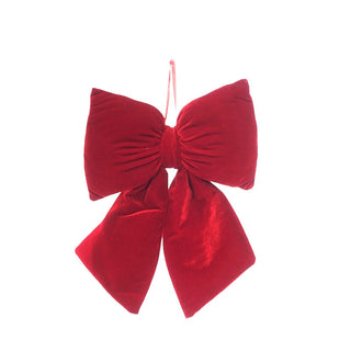 Lazo navideño de terciopelo de 35 × 22 cm – rojo oscuro