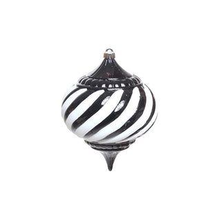 Adorno colgante espiral blanco y negro de 25 × 20 cm