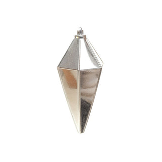 Adorno colgante diamante brillo y mate de 20 cm – plateado