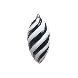 Adorno colgante espiral blanco y negro de 25 × 12 cm