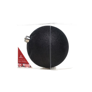 Bambalina negra escarchada de 15 cm en caja
