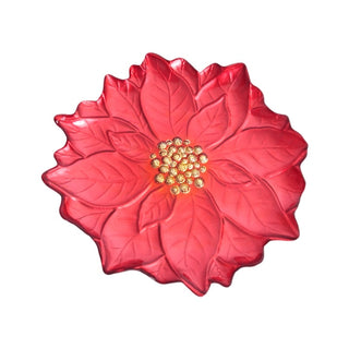 Plato decorativo flor de Pascua de 31,5 cm – rojo