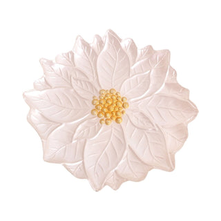 Plato decorativo flor de Pascua de 31,5 cm – blanco