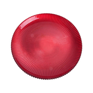 Plato de fondo redondo rojo con relieve de 27 cm