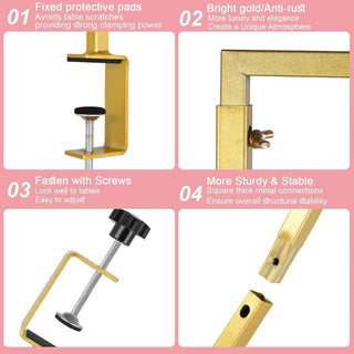 Estructura decorativa dorada para mesa de 260 × 120 cm – vista 5