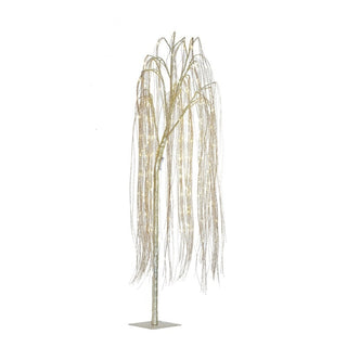 Árbol sauce luminoso LED champaña de 153 cm