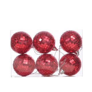 Juego de 6 bambalinas efecto mosaico de 6 cm – rojo