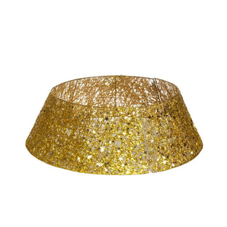 Pie de árbol rígido con escarcha de 60 cm – dorado