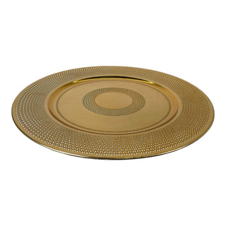 Plato de Fondo redondo 33 x 2 cm textura puntos - Dorado