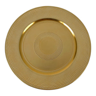 Plato de Fondo redondo 33 x 2 cm textura puntos - Dorado
