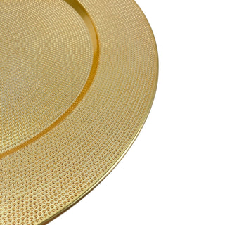 Plato de Fondo redondo 33 × 33 × 2 cm - Dorado texturizado puntos
