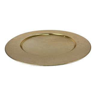 Plato de Fondo redondo 33 × 33 × 2 cm - Dorado texturizado puntos