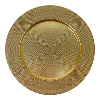 Plato de Fondo redondo 33 × 33 × 2 cm - Dorado texturizado puntos