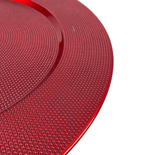Plato de Fondo redondo 33 × 33 × 2 cm - Rojo texturizado puntos