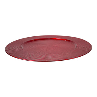 Plato de Fondo redondo 33 × 33 × 2 cm - Rojo texturizado puntos