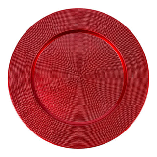 Plato de Fondo redondo 33 × 33 × 2 cm - Rojo texturizado puntos