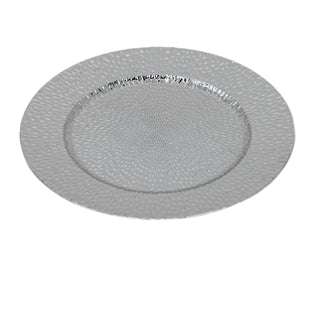 Plato de Fondo redondo 33 × 1.7 cm - Plateado texturizado