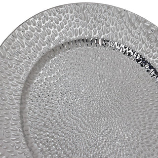 Plato de Fondo redondo 33 × 1.7 cm - Plateado texturizado