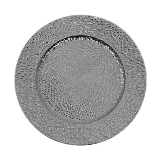 Plato de Fondo redondo 33 × 1.7 cm - Plateado texturizado