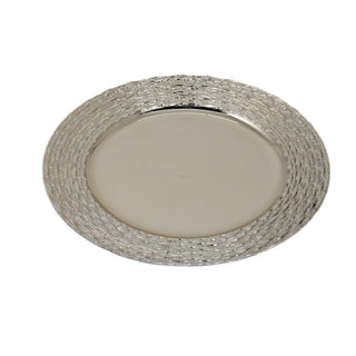 Plato de Fondo redondo 33 × 1.7 cm - Plateado borde texturizado